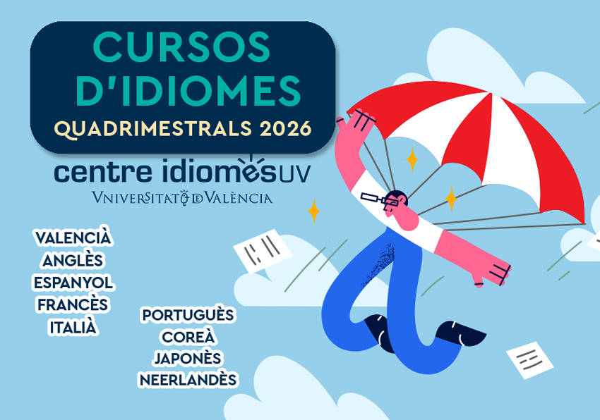 Imatge gràfica dels Cursos d'Idiomes del segon quadrimestre del curs 2025-2026.
