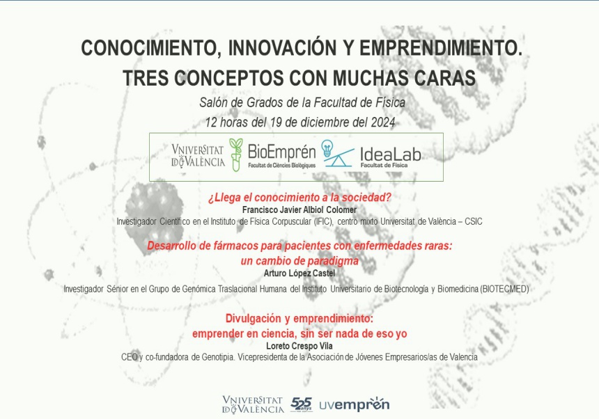 CONFERÈNCIA: CONOCIMIENTO, INNOVACIÓN Y EMPRENDIMIENTO. TRES CONCEPTOS CON MUCHAS CARAS