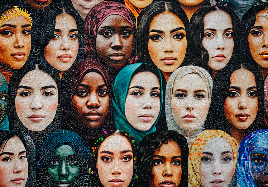 Collage de dones multiculturals