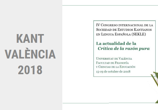 IV Congrés internacional de la Societat d'Estudis Kantians