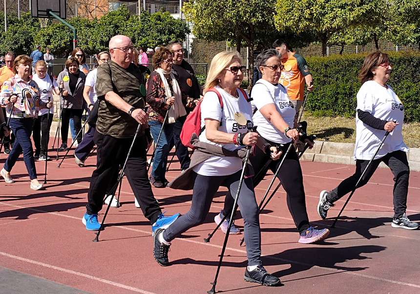 Some of the elders participating in the Nordic Walking workshop.