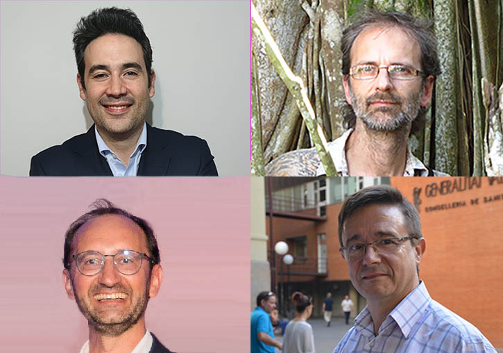 (D’esquerra a dreta). Dalt:  Francisco Barba i Juli G. Pausas. Baix: Gustau Camps-Valls i Andrés Cervantes.