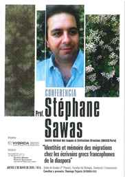 Imatge cartell conferència Stephane Sawas