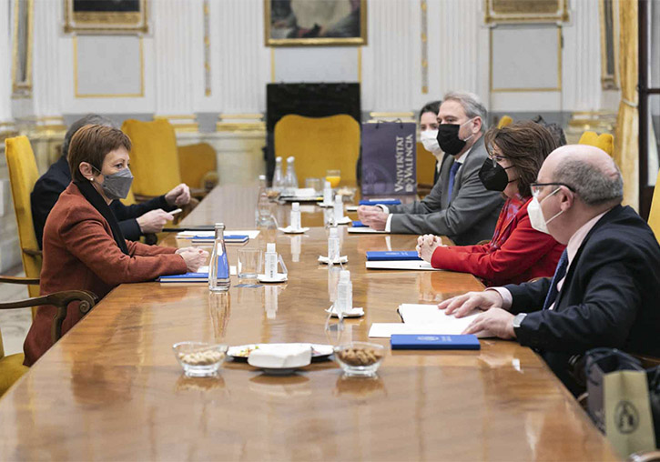 La UV acoge la reunión del Ministro de Universidades con los rectores y rectoras de las universidades públicas valencianas
