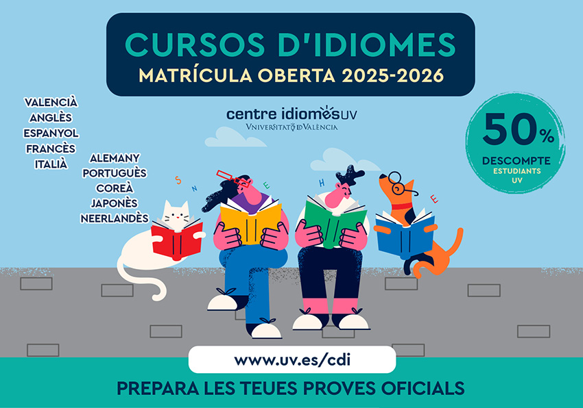Imagen gráfica de la nueva oferta de cursos de idiomas para el curso 2025-2026.