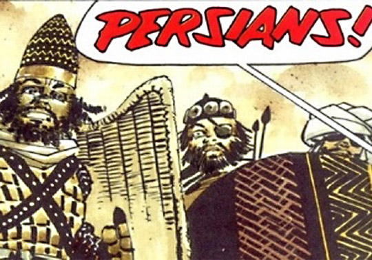 Vinyeta de còmic amb personatges perses