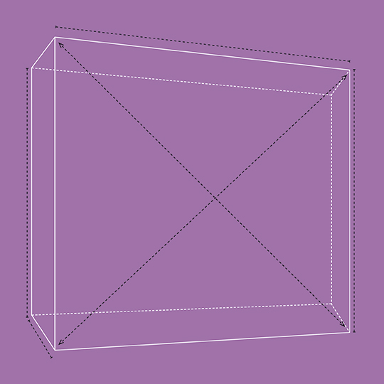 Figura cúbica sobre fondo morado