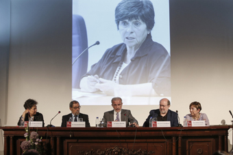 De izquierda a derecha Marina Subirats; Eduardo Quiñones; Esteban Morcillo; Ernest García y Carmen Tomás.