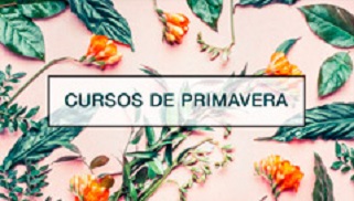 Imatge amb plantes amb el text: Cursos de primavera