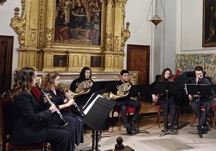 Concert del grup de fusta de l'Orquestra UV a la Capella de la Sapiència.