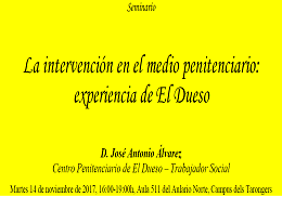 La intervenció en el medi penintenciari: experiència del Dueso