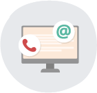 Ordinador amb telèfon i email