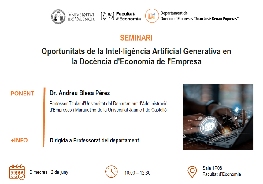 Oportunitats de la Intel·ligència Artificial en la Docència d'Economia de l'Empresa
