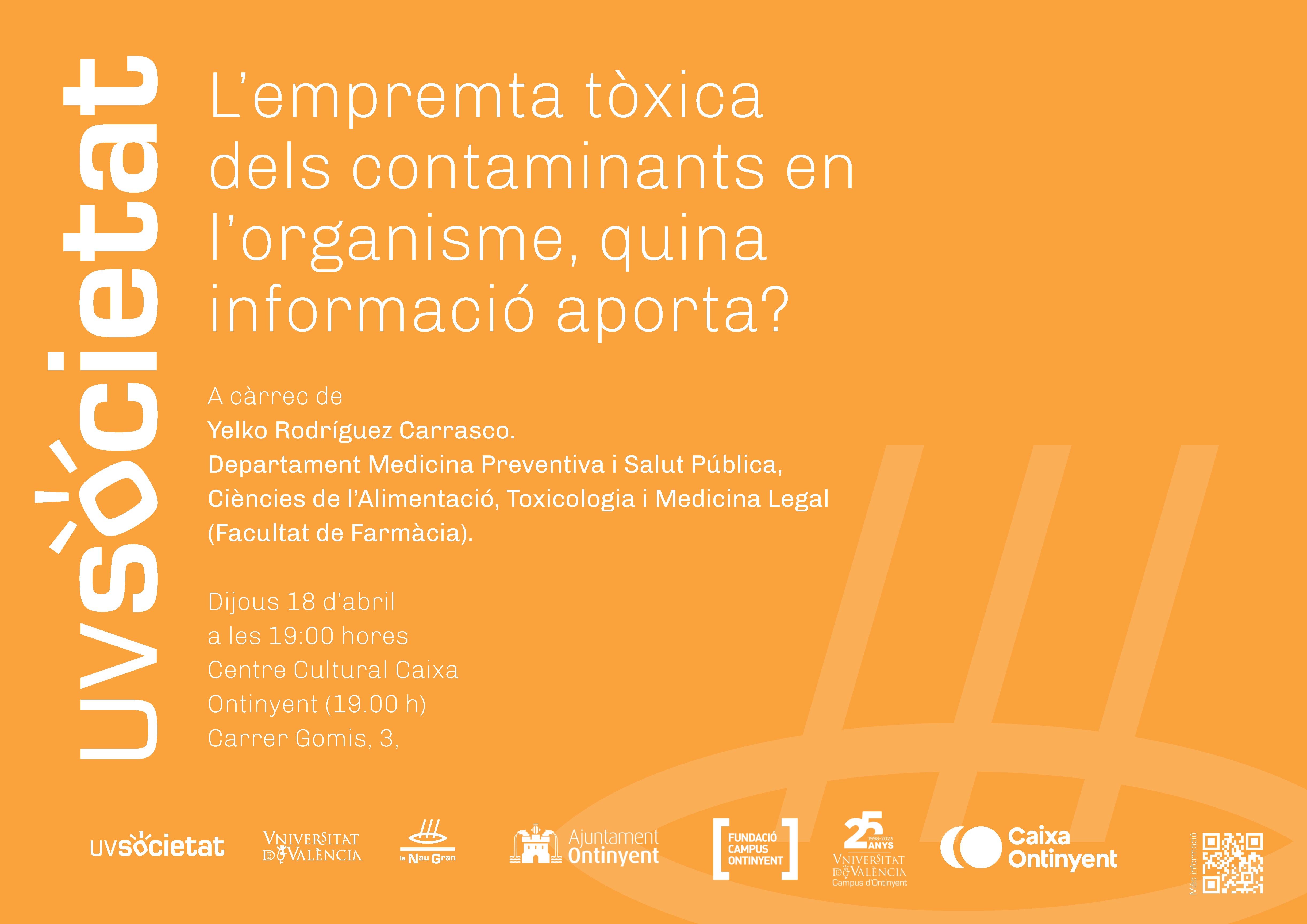 Cartel Conferencia L’empremta tòxica dels contaminants en l’organisme