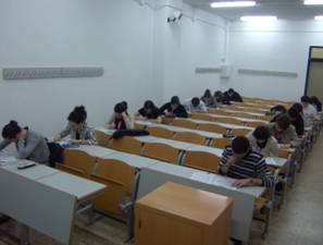 Students at the Biology Olympiad from last year.