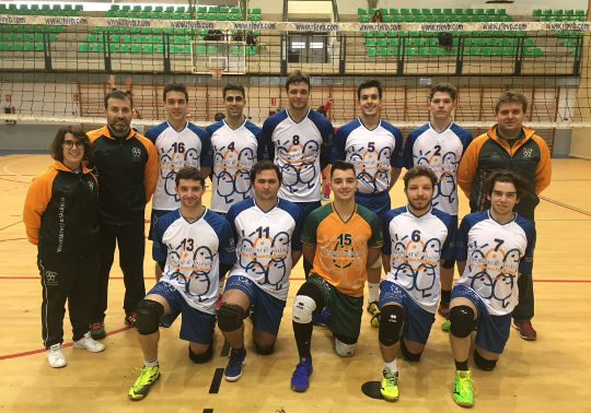 El equipo de voleibol masculino de la Universitat de València.