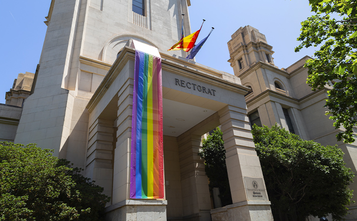 UV Office of the Principal with the pride flag
