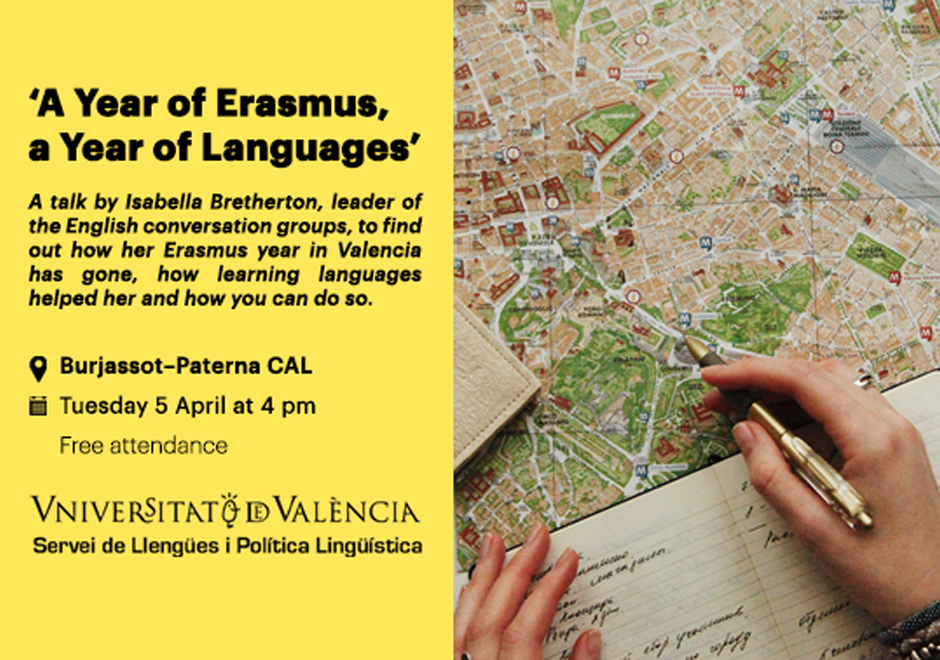 Talk 'A year of Erasmus, a Year of Languages' [5/4, 4pm]