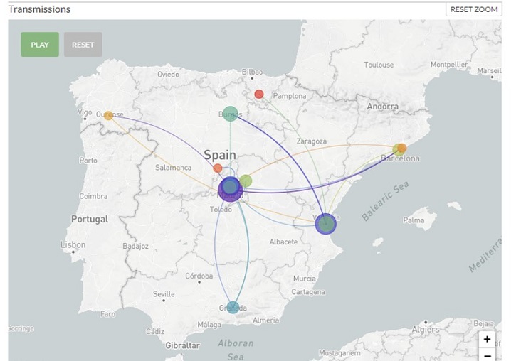 Part de la plataforma d'anàlisi nextspain.uv.es. Crèdit: Giuseppe D’Auria, FISABIO.