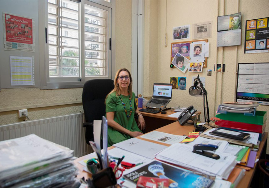 Pas García at her office in the Faculty of Physics at the University of Valencia.