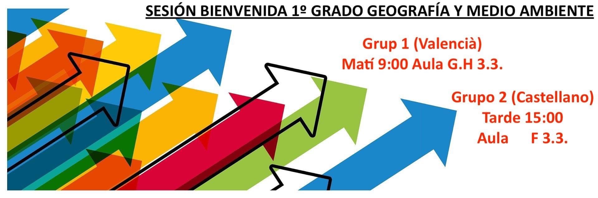 GRADO DE GEOGRAFIA Y MEDIO AMBIENTE INICIO DE CURSO: LUNES 21 SEPTIEMBRE