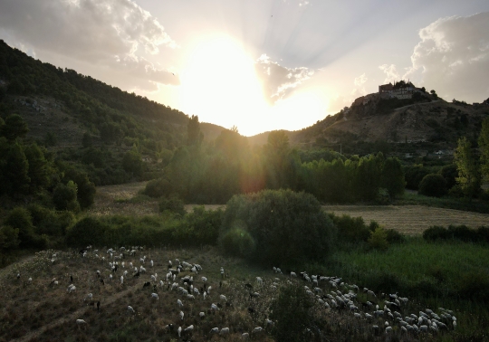 Atardecer en el pueblo de Algarra