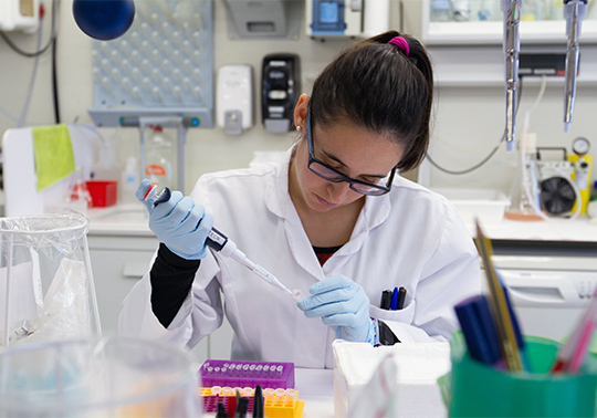 Secondary school students make practices in the laboratories of the Faculty of Biological Sciences