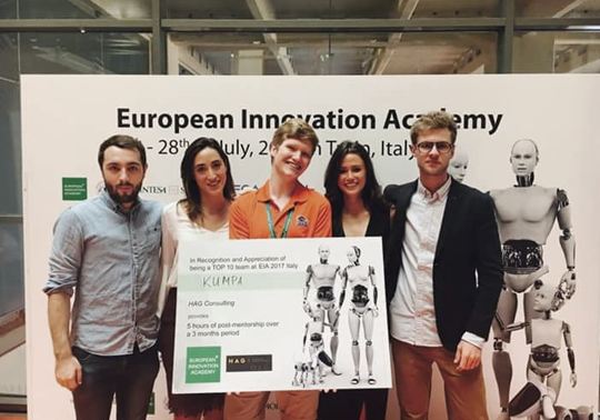 Three students win an international entrepreneurship award in Turin