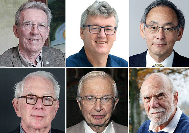 montaje con los seis premios nobel