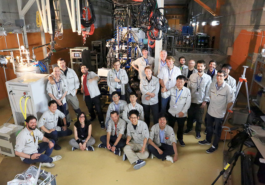 L'equip de treball durant els mesuraments