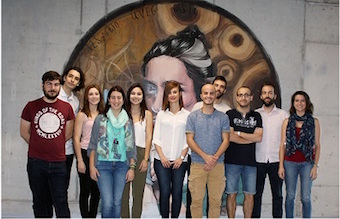 María Durán Moreno, Rafael Sanjuán, José Manuel Cuevas, amb integrants del grup Evolució i Salut de l’Institut de Biologia Integrativa i de Sistemes (I2SysBio).