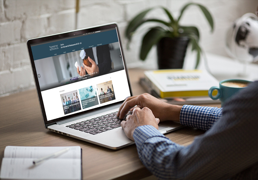 Persona visitant la web de la Càtedra d'Ús racional del medicament.