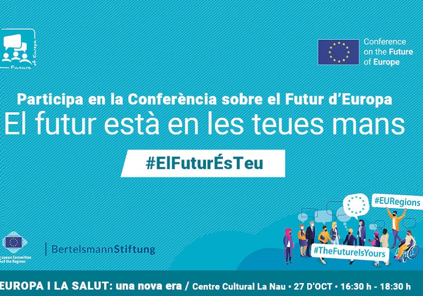 Cartell de la conferència 'Europa i la Salut: una nova era'.