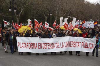 Manifestació del 22M, des del Campus de Blasco Ibáñez.