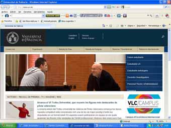 Imagen de la nueva web de la Universitat.