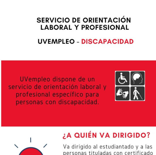 UVempleo dispone de un servicio de orientación para personas con discapacidad