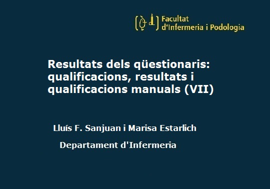 Resultats dels qüestionaris: Qualificacions, resultats i qualificacions manuals 7