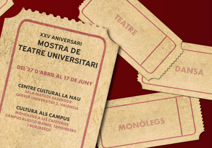 Imagen gráfica del XXV Aniversario de la Muestra de Teatro Universitario.