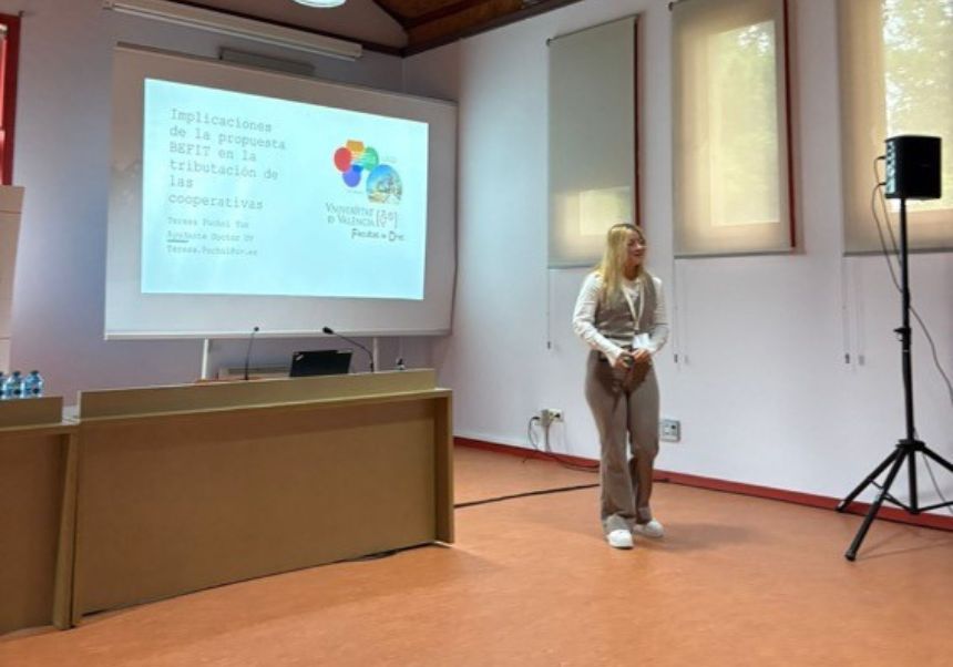 Teresa Puchol durant la jornada.