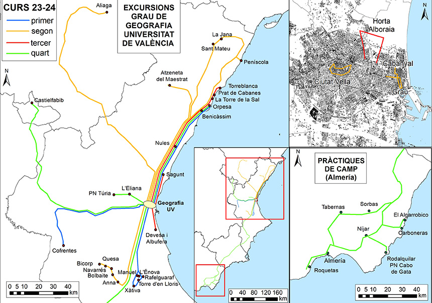 Estudiants de Geografia realitzen 17 excursions per Espanya durant el curs 2023-24