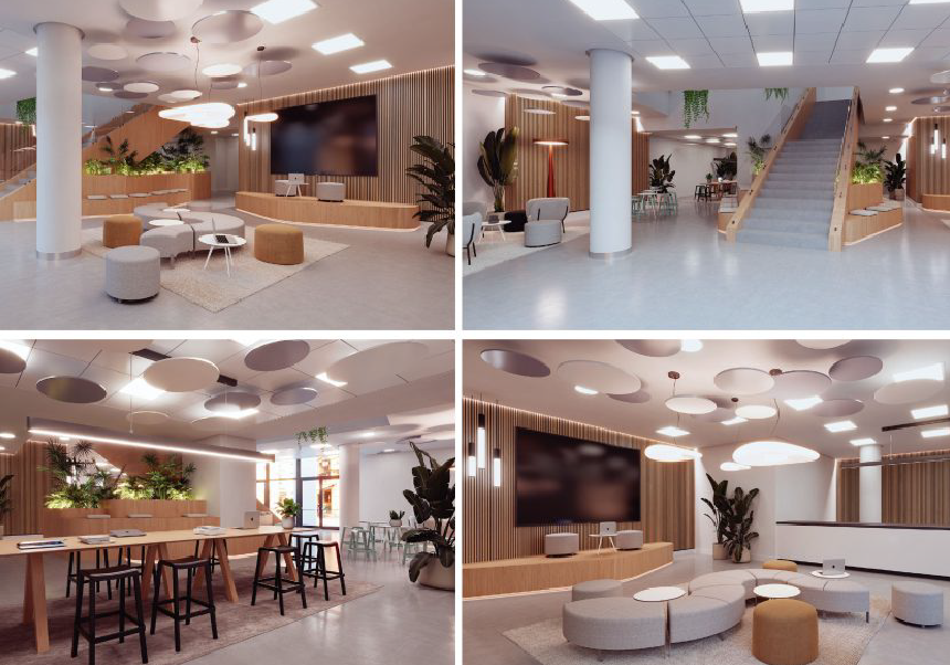 Imatge del hall d'ADEIT renovat