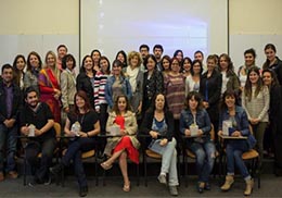 Silvia Barona with the students of the PCUV