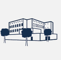 Dibuix de la façana de la biblioteca
