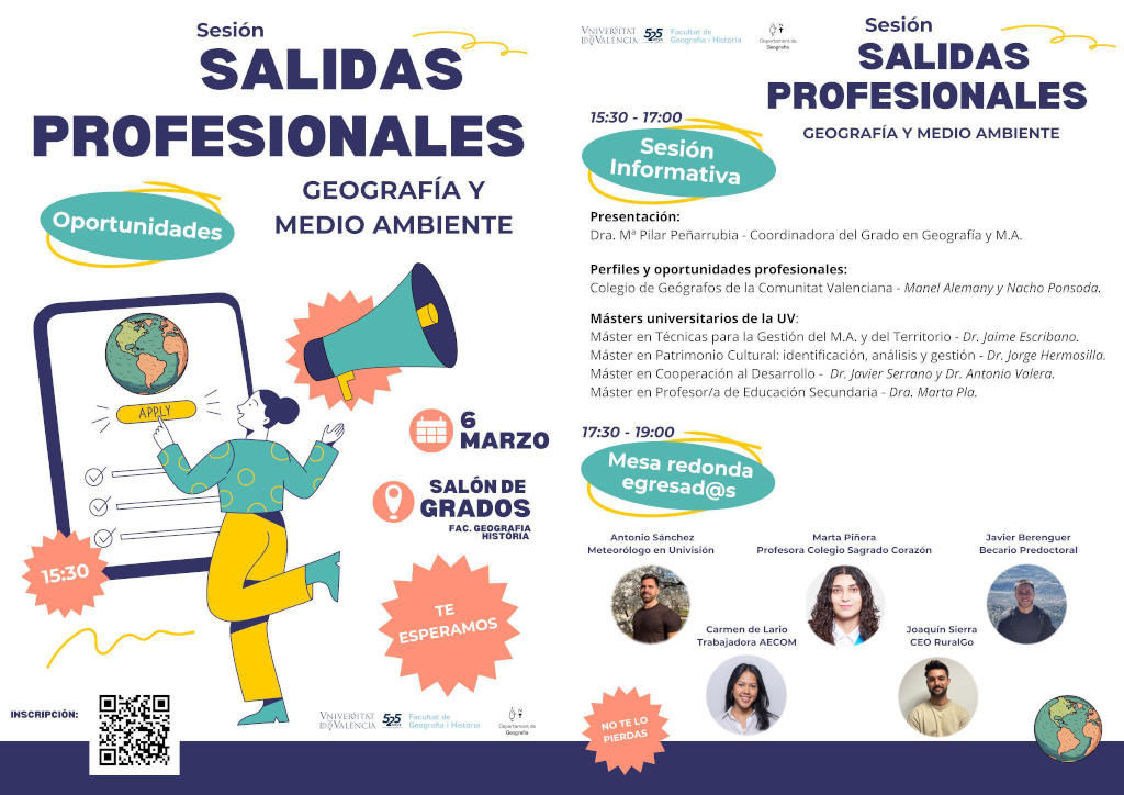 SESIÓN DE SALIDAS PROFESIONALES PARA EL GRADO EN GEOGRAFÍA Y MEDIO AMBIENTE