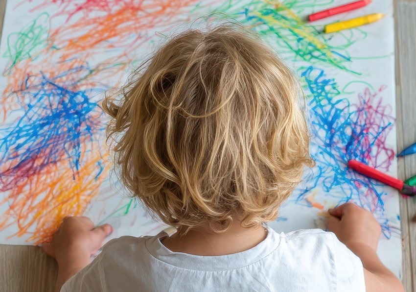 Imagen del evento:Imagen de un niño de espaldas pintando