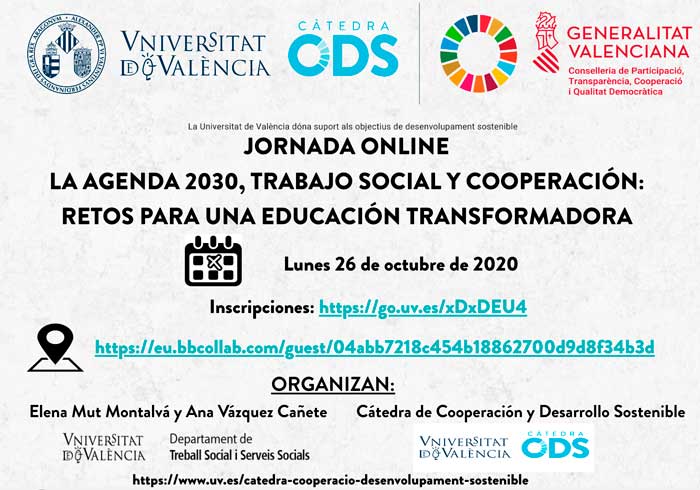 Jornada online “Agenda 2030, Trabajo social y cooperación: retos para una educación transformadora”