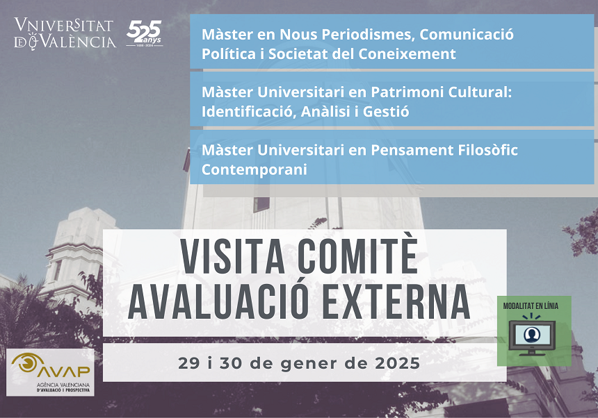 Visita del Comité d'Avaluació Externa per avaluar el Màster Universitari en Patrimoni cultural: identificació, anàlisi i gestió