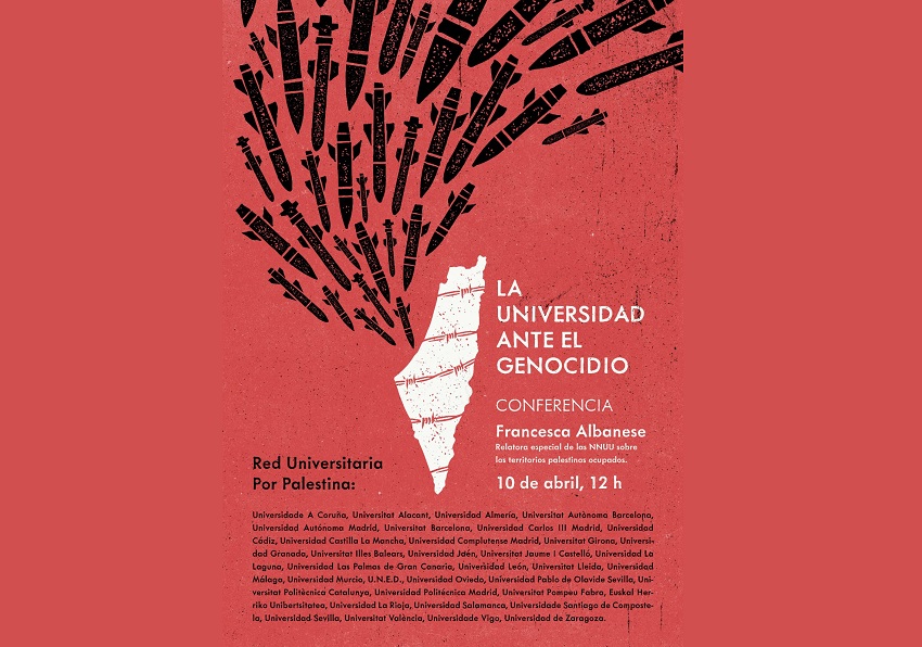 Cartel unitario jornada estatal La Universidad ante el Genocidio