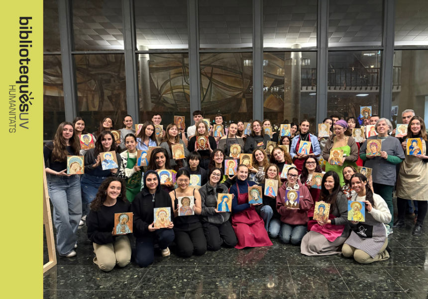 Picture of the students with their works