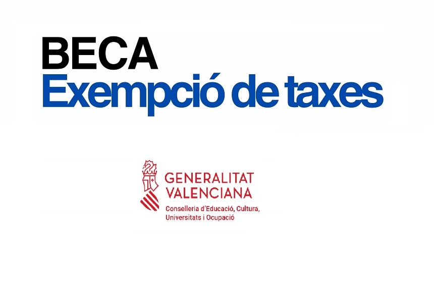 Imatge corporativa de la beca d'exenció de taxes